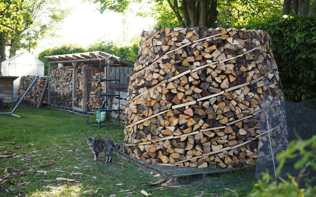 round wood pile or holzhausen